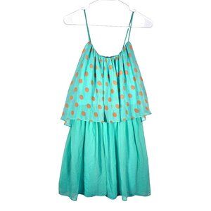 Apricot Lane Turqouise Layered Spaghetti Strap Dress Womens Size Large New